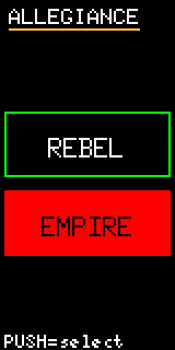 Setup screen with EMPIRE selected