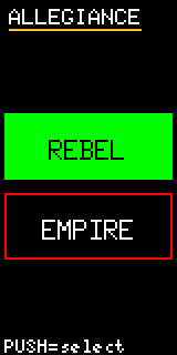 Setup screen with REBEL selected