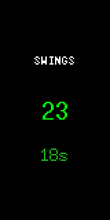 Swing Rush screen: 23 swings with 18 seconds left